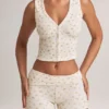 Nina Modal Foldover Mid-Rise Shorts i blommönster