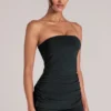Leni Bandeau Longline Top i svart