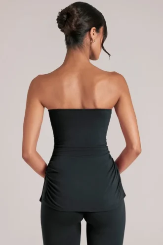 Leni Bandeau Longline Top i svart