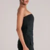 Leni Bandeau Longline Top i svart