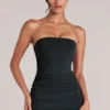 Leni Bandeau Longline Top i svart