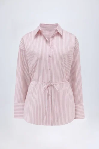 Lerici Oversized-skjorta i rosa randigt
