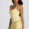 Lågmidjade minishorts i citrongult