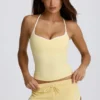 Lågmidjade minishorts i citrongult