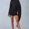 Lida draperad miniklänning med cape i svart