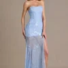 Liliane Premium Embellished Lace Corset Gown i himmelsblått