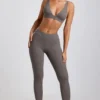 Linnea Petite ribbade modal-leggings med hög midja i grått
