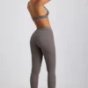 Linnea Petite ribbade modal-leggings med hög midja i grått