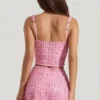 Lirael dekorerad crop top med fyrkantig halsringning i rosa