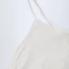 Livia Pointelle Ruched Camisole Crop Top i vitt