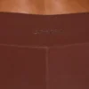 Långa leggings med fickor i brunt