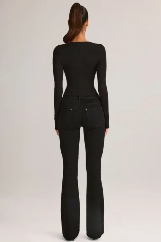 Lone Denim Mid-Rise Flared Jeans i svart
