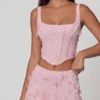Lorelei Embellished Mid-Rise A-Line Mini Kjolar i Soft Pink