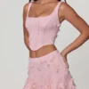 Lorelei Embellished Mid-Rise A-Line Mini Kjolar i Soft Pink