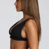 Loungewear V-ringad fleecebralette i svart