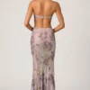Lucienne Embellished Cut-Out Fishtail Maxiklänning i lila