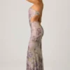 Lucienne Embellished Cut-Out Fishtail Maxiklänning i lila