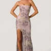 Lucienne Embellished Cut-Out Fishtail Maxiklänning i lila