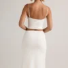 Luella Modal Ruched Mid-Rise Midaxi-kjol i vitt
