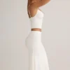 Luella Modal Ruched Mid-Rise Midaxi-kjol i vitt