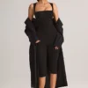 Luma Modal Bodycon-jumpsuit med fyrkantig halsringning i svart