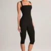Luma Modal Bodycon-jumpsuit med fyrkantig halsringning i svart