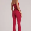 Lumi Mid-Rise Fitted Trousers  i Cherry Red