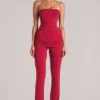 Lumi Mid-Rise Fitted Trousers  i Cherry Red