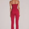 Lumi Mid-Rise Fitted Trousers  i Cherry Red