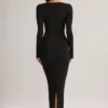 Lux Modal Bodycon-maxiklänning med fyrkantig halsringning i svart