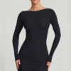 Lyla Modal Bodycon-miniklänning med öppen rygg i svart
