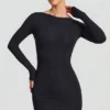 Lyla Modal Bodycon-miniklänning med öppen rygg i svart