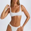 Malibu bikinitopp med rund halsringning i vitt