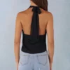Maraya Deep Plunge Halterneck Top i svart
