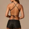 Maris Butterfly Tie-Back Top i svart