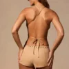 Maris Butterfly Tie-Back Top i Tan