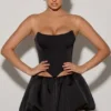 Marnie Bubble Hem Micro Mini Kjol i svart