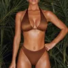 Mele Plunge Micro Bikinitoppar i brunt