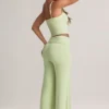 Melida Modal Foldover Wide-Leg Trousers i salviagrön