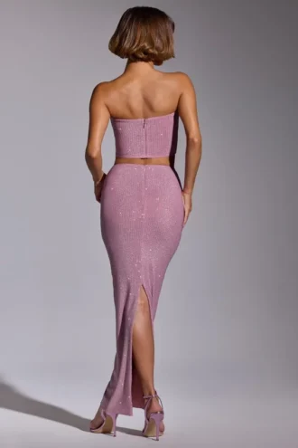 Melisande Embellished Mid Rise Gown Kjol i ljusrosa