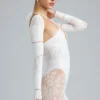 Melody Embellished Cut-Out Unitard i ivory