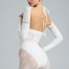 Melody Embellished Cut-Out Unitard i ivory