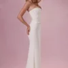 Melora Embellished Corset Strapless Gown i Ivory