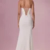 Melora Embellished Corset Strapless Gown i Ivory