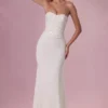 Melora Embellished Corset Strapless Gown i Ivory