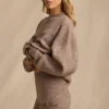 Mid-Rise Knit Mini Shorts i Brown Marl