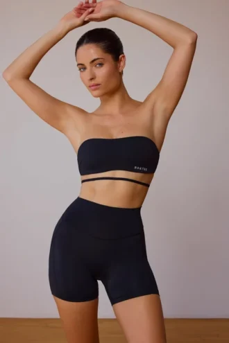 Mini-shorts med hög midja i svart
