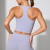 Mini-shorts med vridet midjeband och fickor i periwinkle