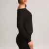 Mira Modal Off-Shoulder Wrap Miniklänning i svart