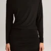Mira Modal Off-Shoulder Wrap Miniklänning i svart